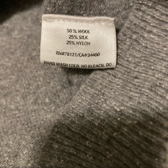 EILEEN FISHER wool/silk Gray button up ribbed cardigan sweater - Picture 8 of 8